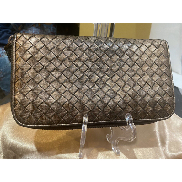 Bottega Veneta Handbags - Bottega Veneta Intrecciato Woven Leather Continental Wallet